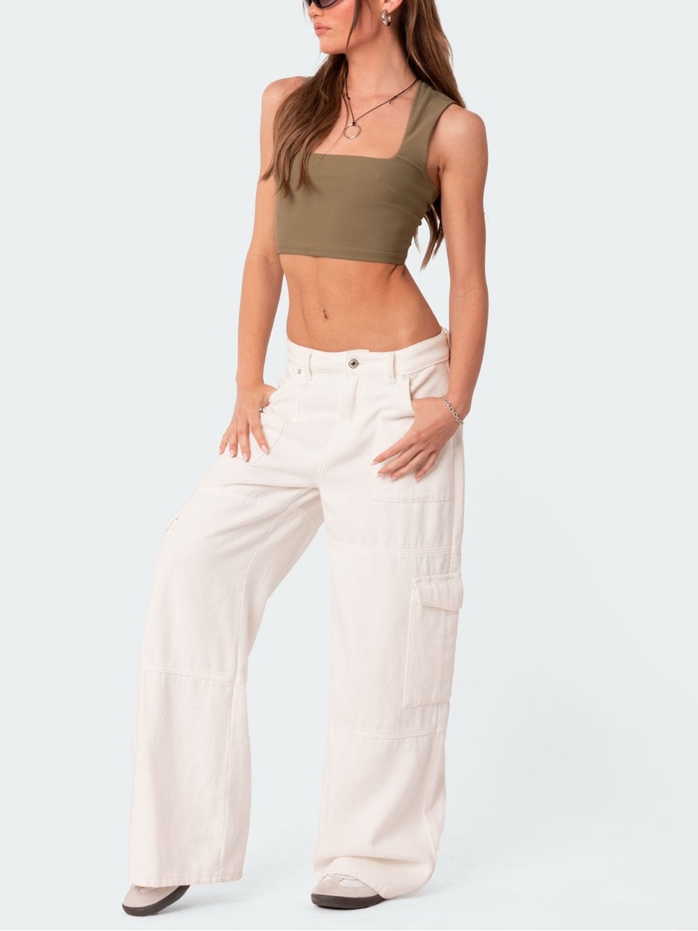 Edikted Ember Denim Cargo Pants